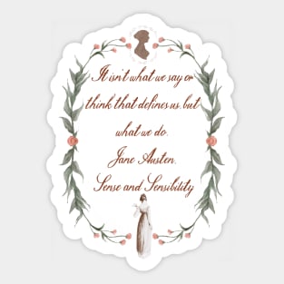 Jane Austen Quote Sense and Sensibility Cottage Core Flower Wreath Watercolor Sticker